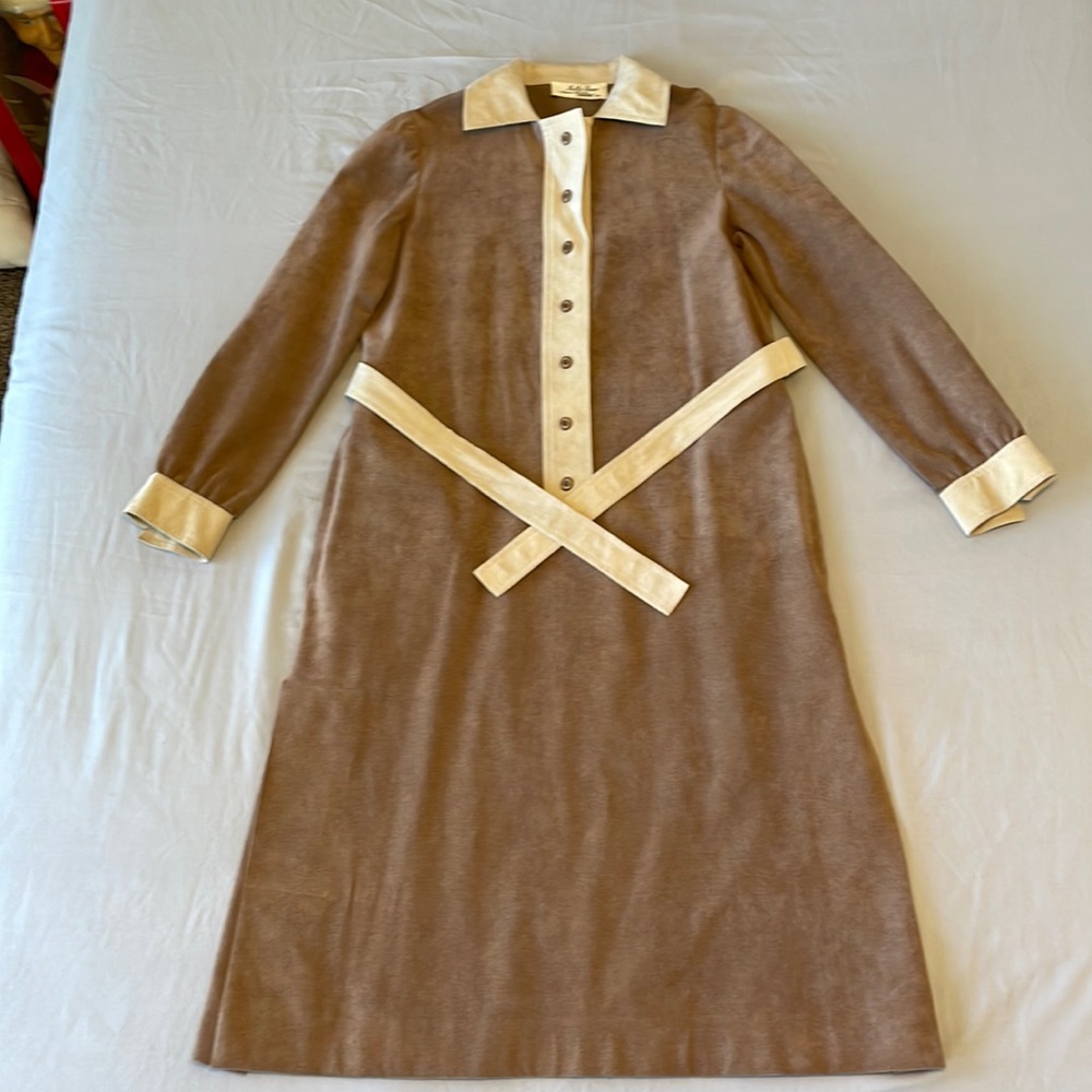 Vintage Mollie Parnis Suede Dress Size Med